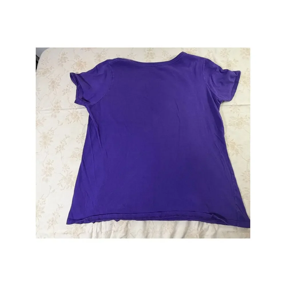 Nike Womens Large Purple Futura Swoosh Graphic T Shirt The Nike Tee Athletic